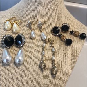 Collection of five pairs of cocktail/evening out earrings